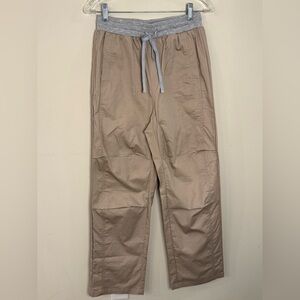 Pull in khaki cargo pants gray elastic waist SZ SM